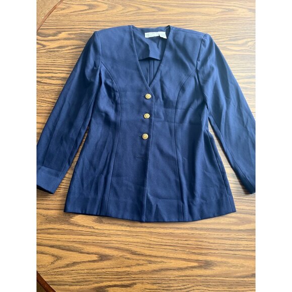 Liz Claiborne Dresses long navy blue button up dress jacket size 6 - Picture 1 of 5